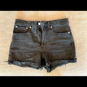 Madewell High Rise Black Denim Shorts